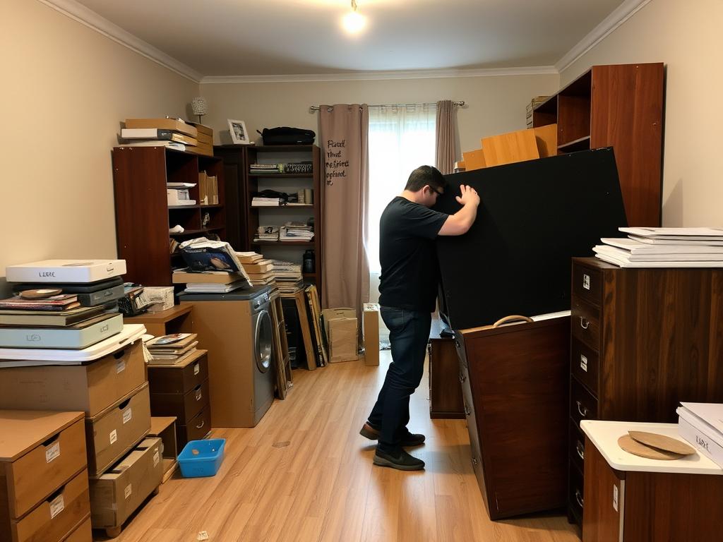 Przygotowanie mebli do wywozu w Legionowie
