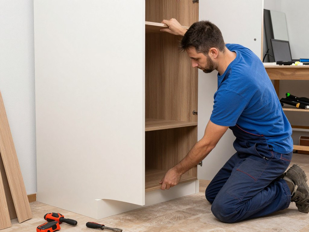 Demontaż mebli przed wywozem w Kobyłce