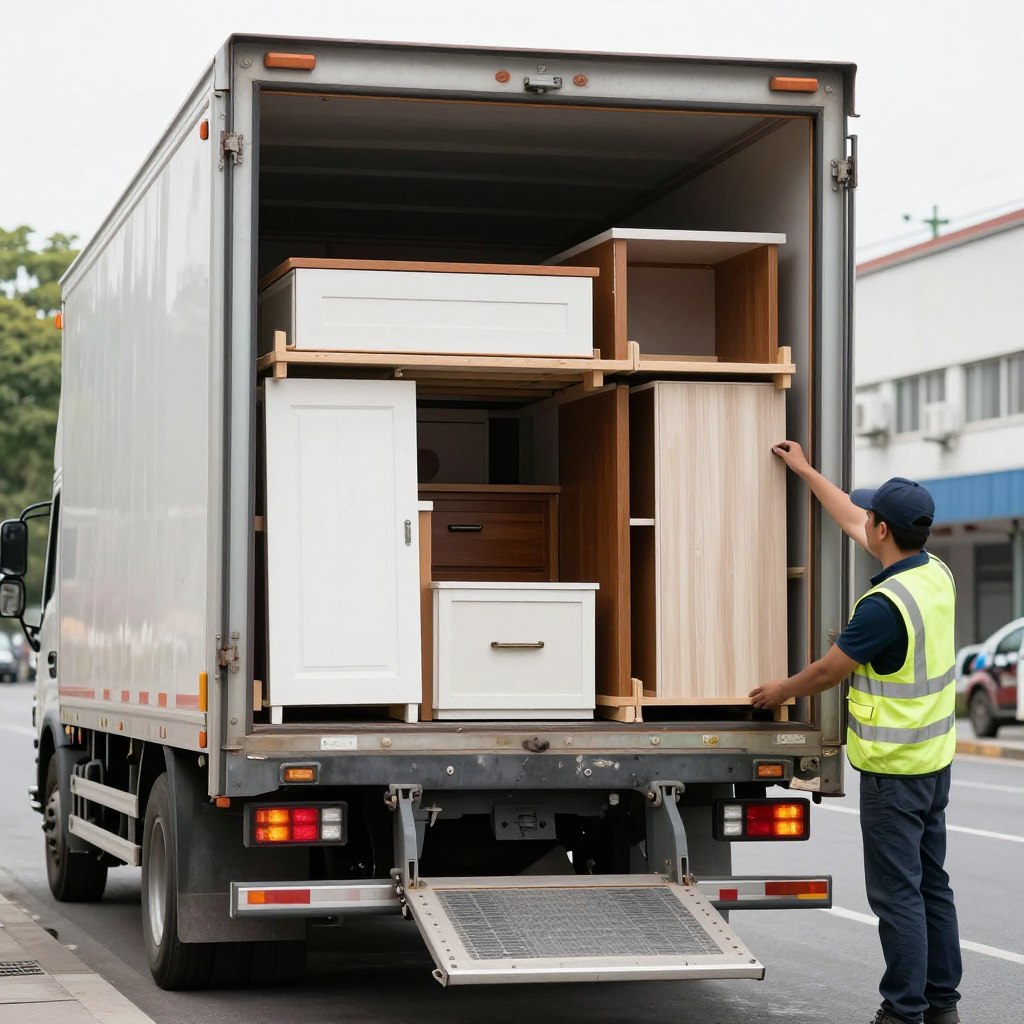 Załadunek mebli do transportu