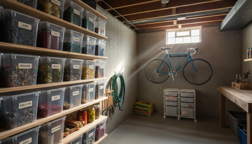 system organizacji w piwnicy